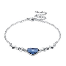 New Silver Design 925 Sterling Silver Bracelet with Heart Charm